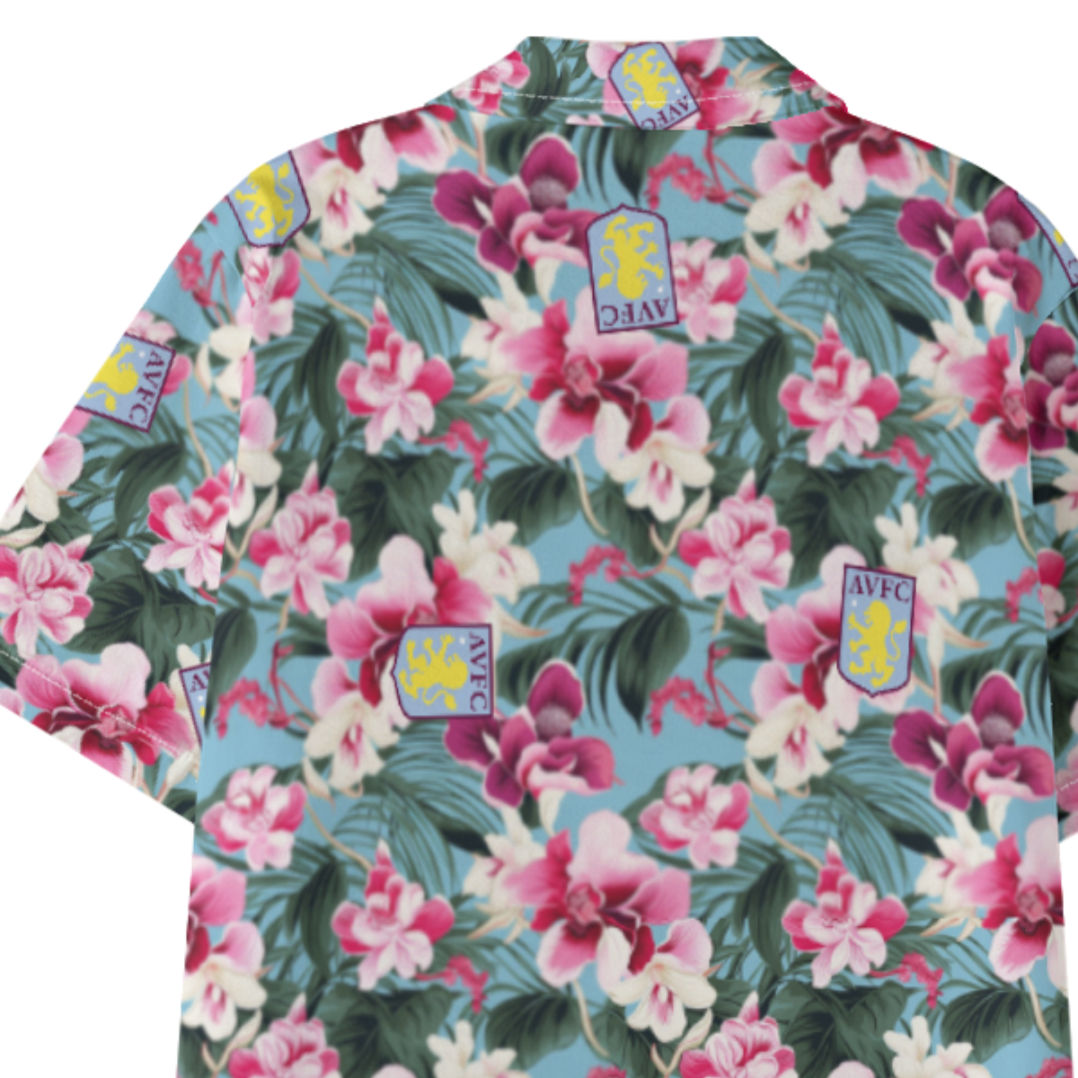 Aston Villa FC 25/26 Team-Inspired Kids Cotton-Blend Hawaiian Shirt