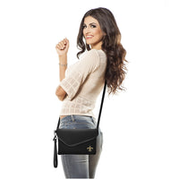 New Orleans Saints Fold-Over Crossbody Pebble Purse