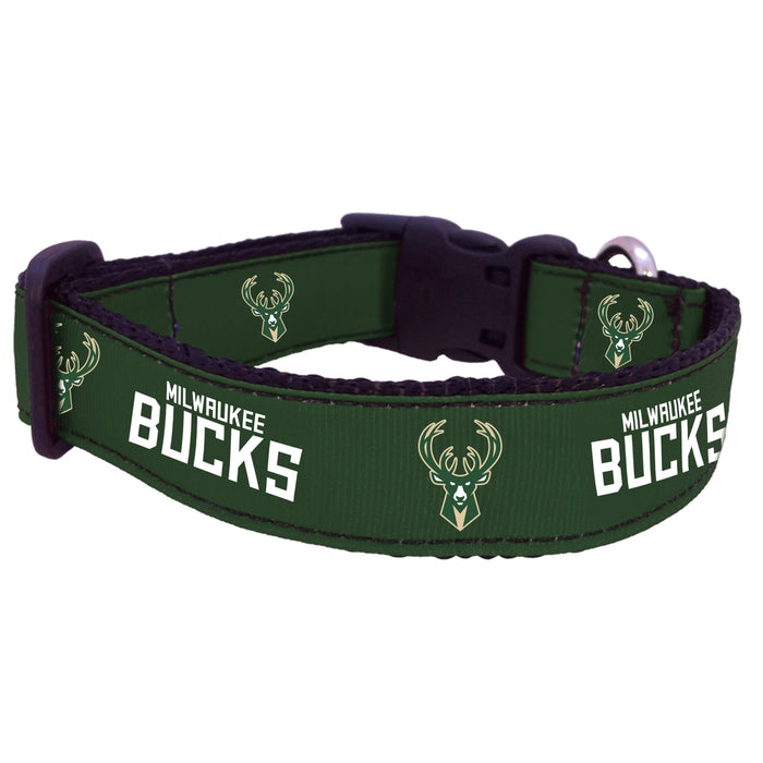 Milwaukee Bucks Nylon Dog Collar or Leash