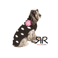 Black Polka Dot/Pink Flower Sweater - 3 Red Rovers