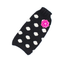 Black Polka Dot/Pink Flower Sweater - 3 Red Rovers