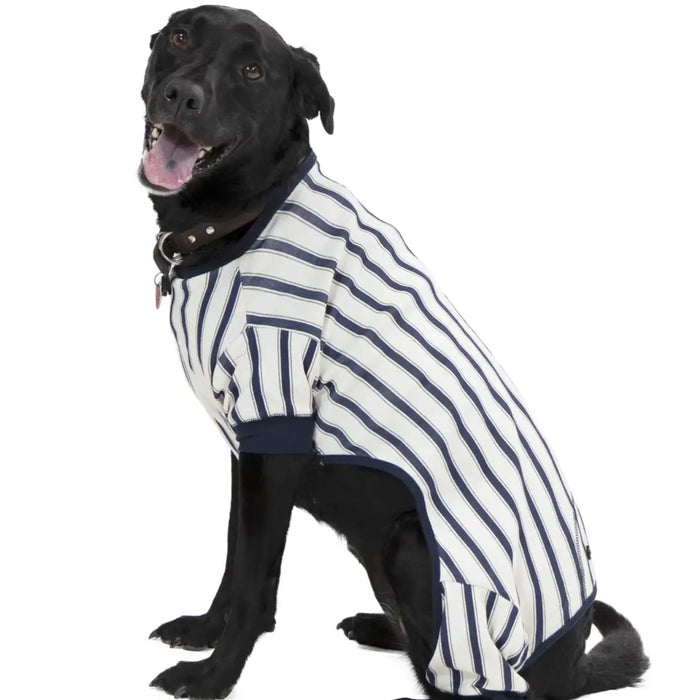 Ticking Bear Black and White Striped Pet Pajamas - Closeout - 3 Red Rovers