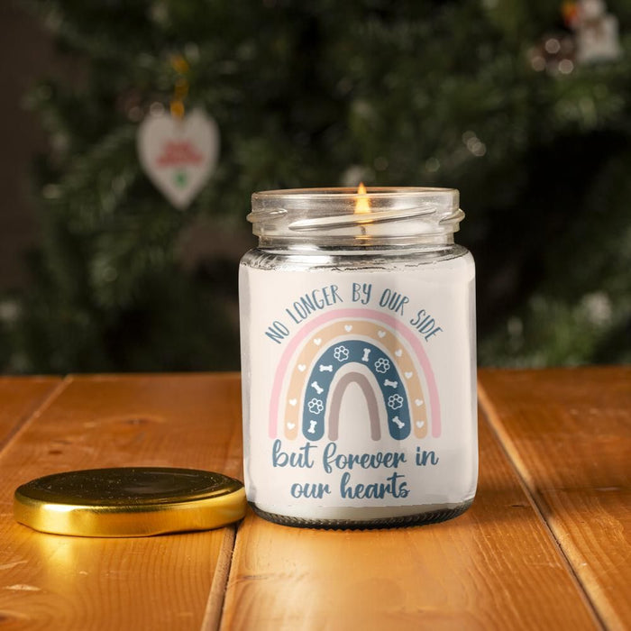 No Longer By Our Side Boho Rainbow Pet Memorial Candle