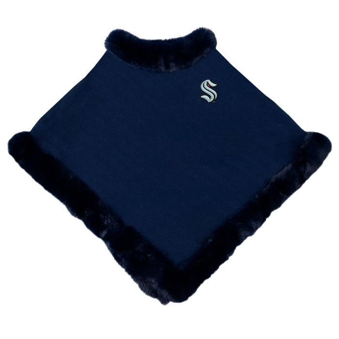 Seattle Kraken Fur Trim Poncho