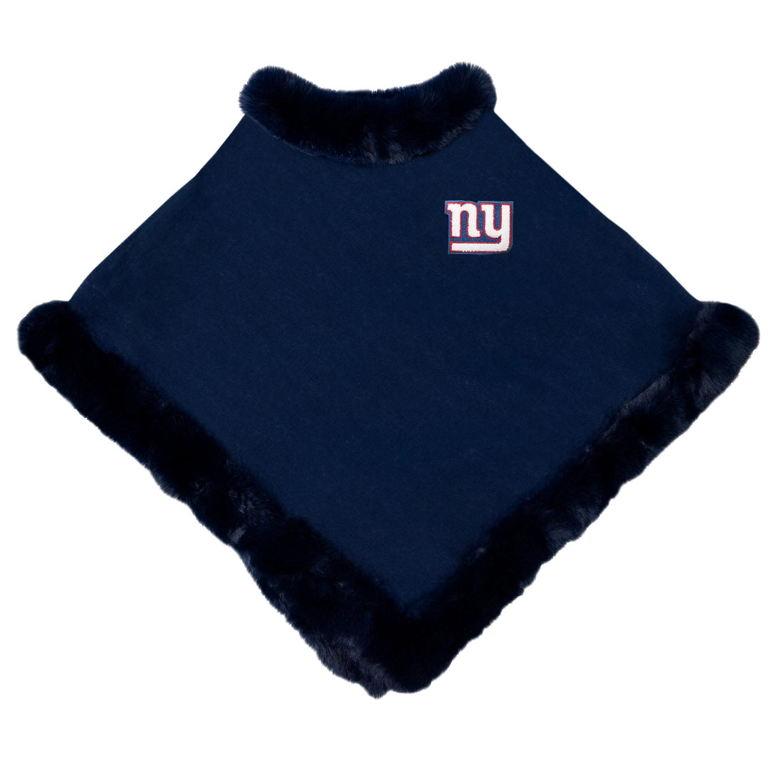 New York Giants Fur Trim Poncho