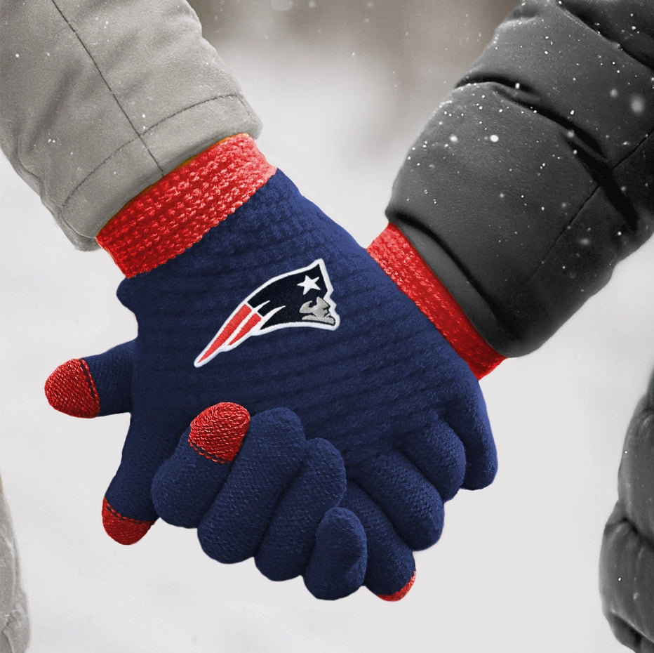 New England Patriots Waffle Knit Gloves