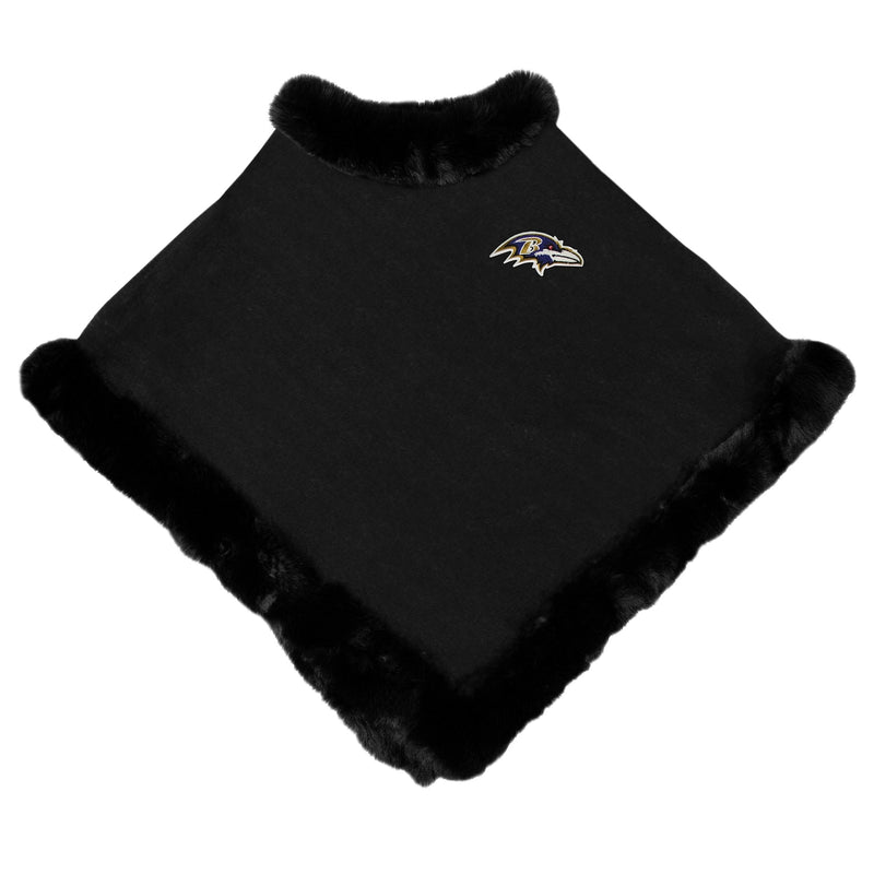 Baltimore Ravens Fur Trim Poncho