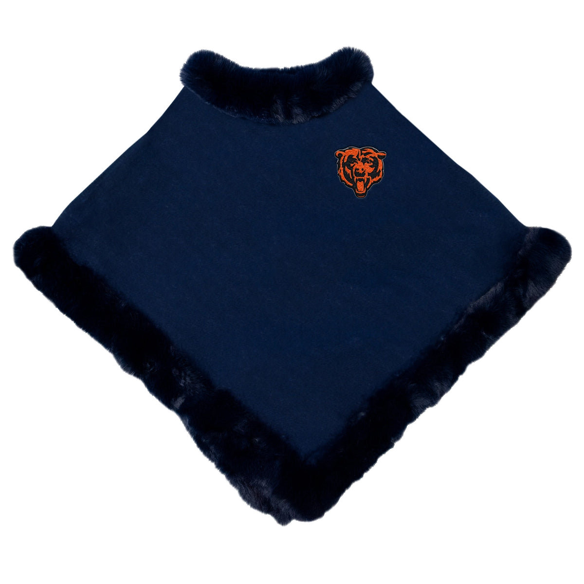 Chicago Bears Fur Trim Poncho