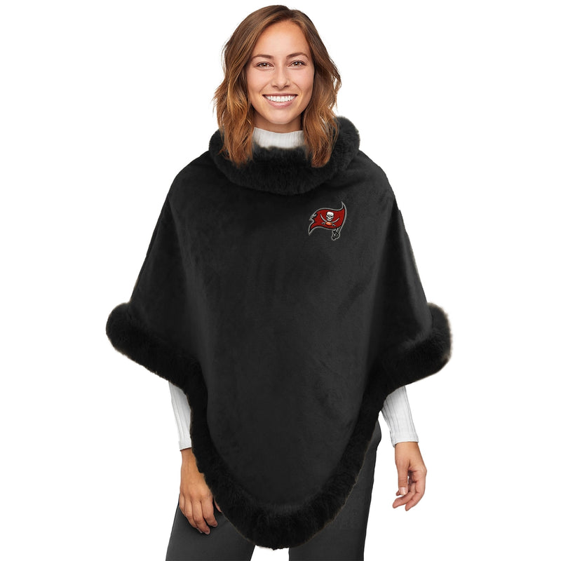 Tampa Bay Buccaneers Fur Trim Poncho