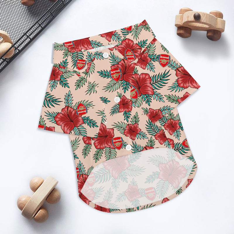 Arsenal FC 25/26 Team-Inspired Pet Hawaiian Shirt - for SMALL PETS