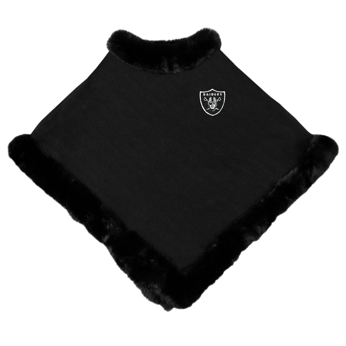 Las Vegas Raiders Fur Trim Poncho