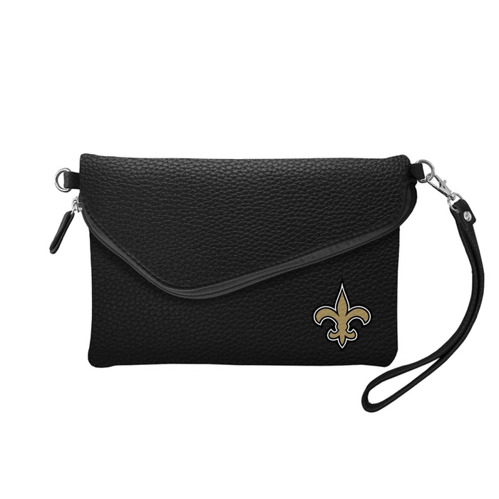 New Orleans Saints Fold-Over Crossbody Pebble Purse