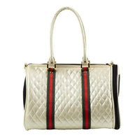 JL Duffel Ivory Quilted Luxe with Stripe