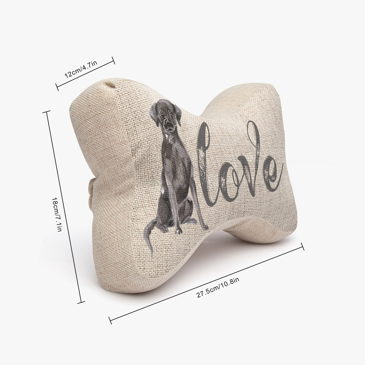 Black Labrador Retriever Love Bone-Shaped Throw Pillow