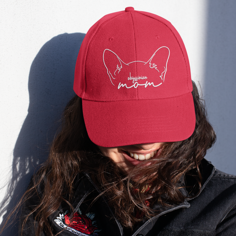 Abyssinian Cat Mom Embroidered Twill Hat