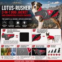 Dog Helios ® Lotus-Rusher 2-in-1 Dual-Removable Layered Performance Dog Jacket