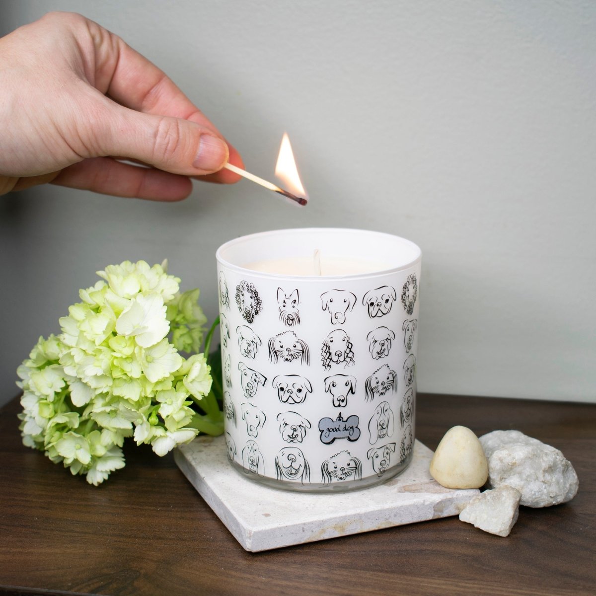 Dogs with Tag Jar Candle - Rolling in Grass Scent