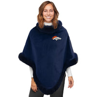 Denver Broncos Fur Trim Poncho