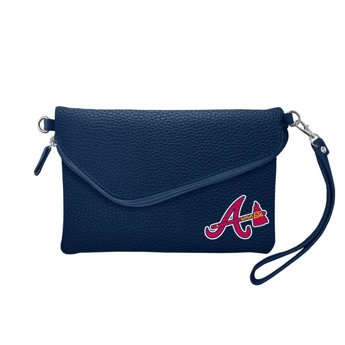 Atlanta Braves Fold-Over Crossbody Pebble Purse