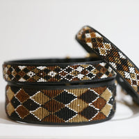 Earth Argyle Beaded Dog Collar