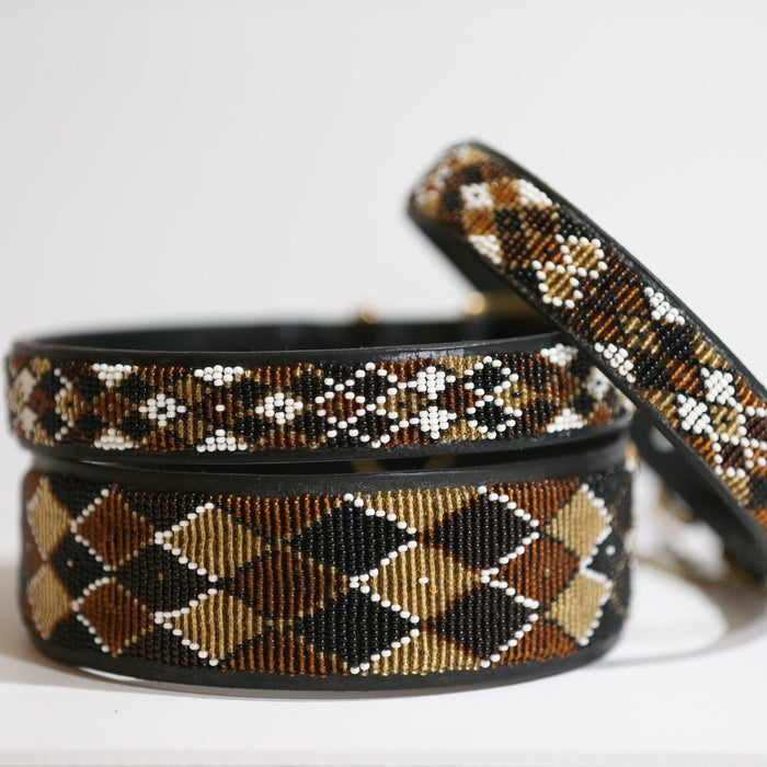 Earth Argyle Beaded Dog Lead