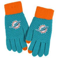 Miami Dolphins Waffle Knit Gloves