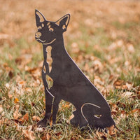 Toy Fox Terrier Corten Steel Outdoor Silhouette