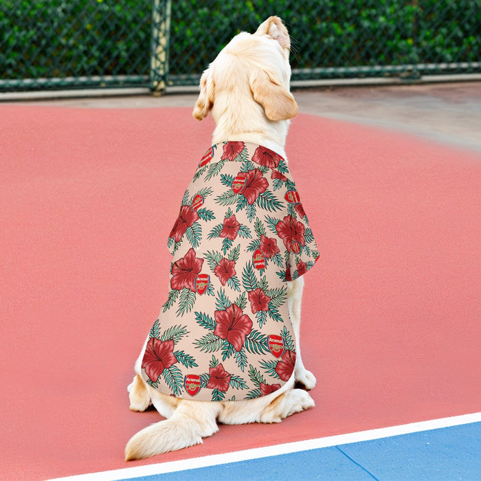 Arsenal FC 25/26 Team-Inspired Pet Hawaiian Shirt - for MED-LARGER PETS