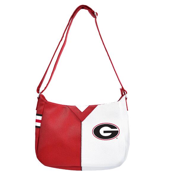 GA Bulldogs Pebble Split Hobo Handbag