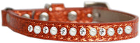 Cat Safety Ice Cream Collar, "One Row Pearl & Clear Crystal"