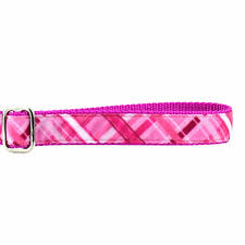 Very Pink Plaid Velvet Essential Martingale Dog Collar