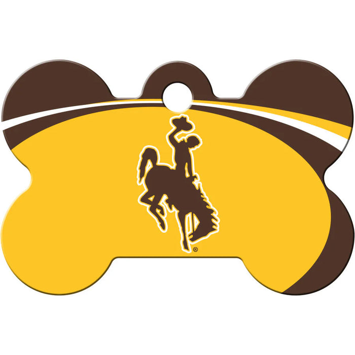 Wyoming Cowboys Pet ID Tag - Bone