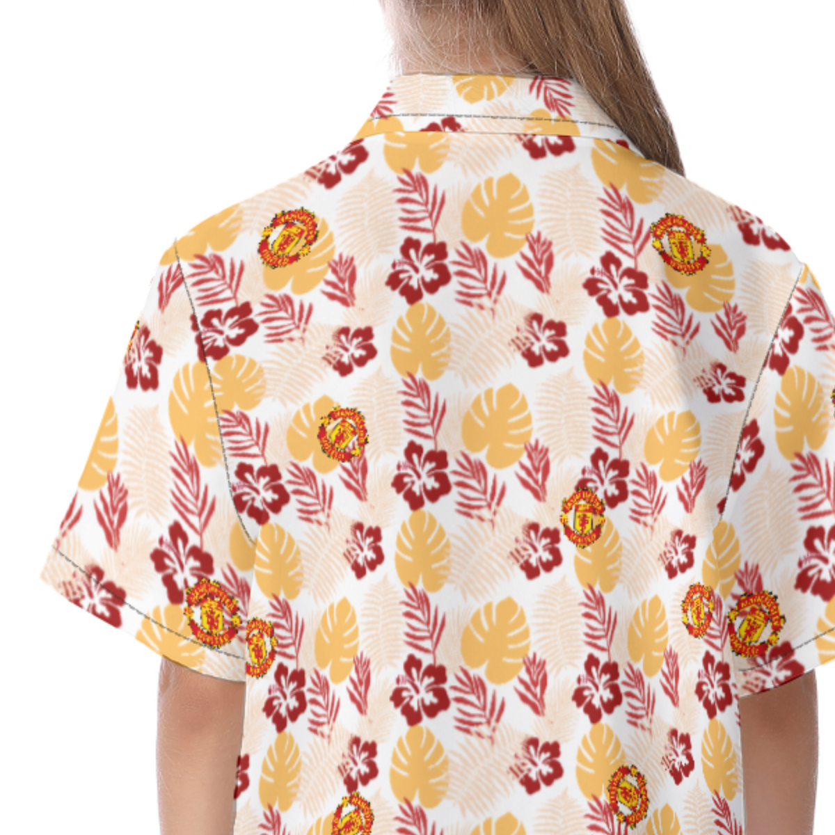 Manchester United FC 25/26 Team-Inspired Kids Cotton-Blend Hawaiian Shirt