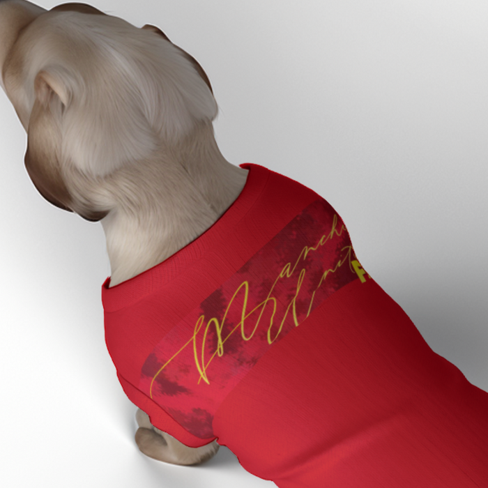Manchester United FC 25/26 Home Inspired Pet Graphic Tee Shirt (Sizes XS-Small)