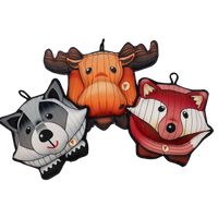 HuggleTuff™ Puffies Woodland Friends Plush Dog Toys, 3 Pack