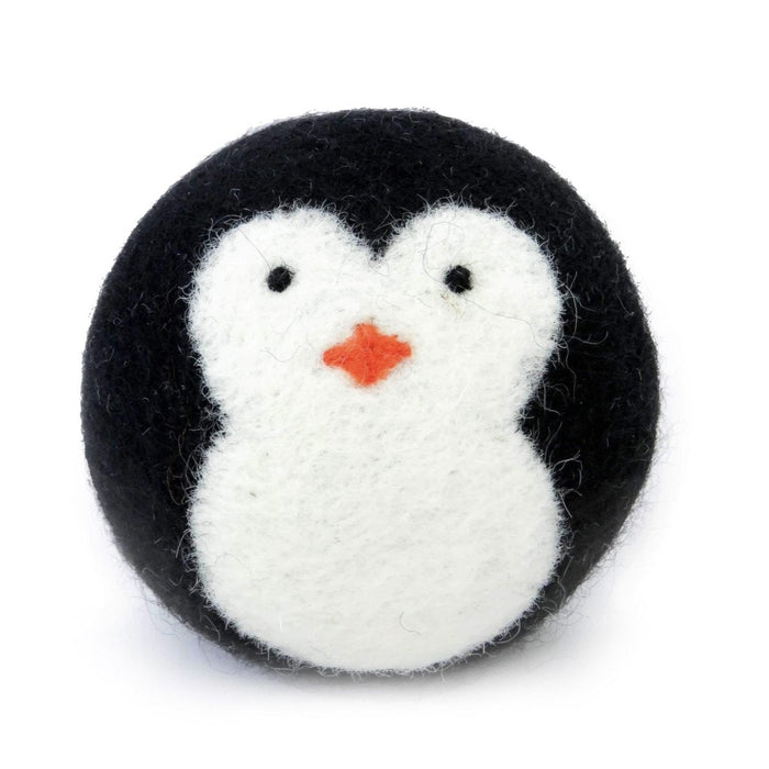 Natural Wool Ball with Penguin Face Dog Toy