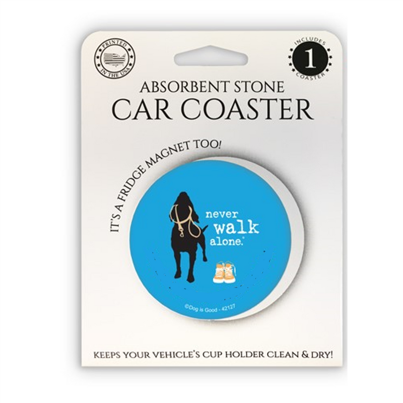 Never Walk Alone Stone Car Coaster with Magnet