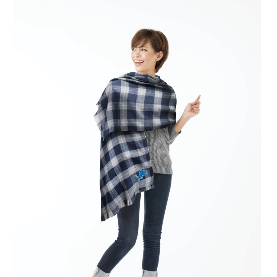 Detroit Lions Plaid Blanket Scarf