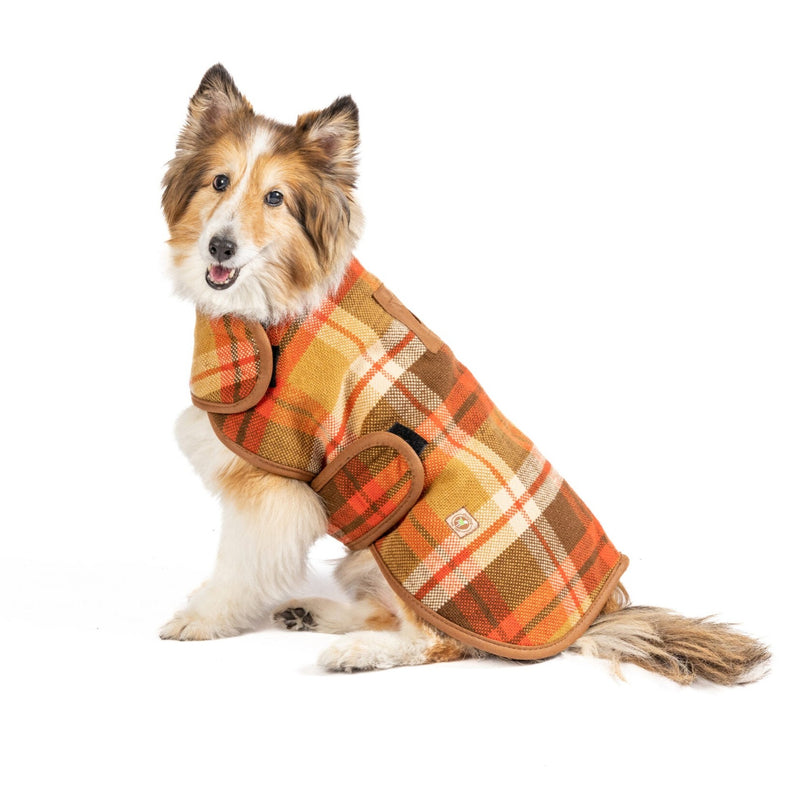 Rust Plaid Pet Blanket Coat