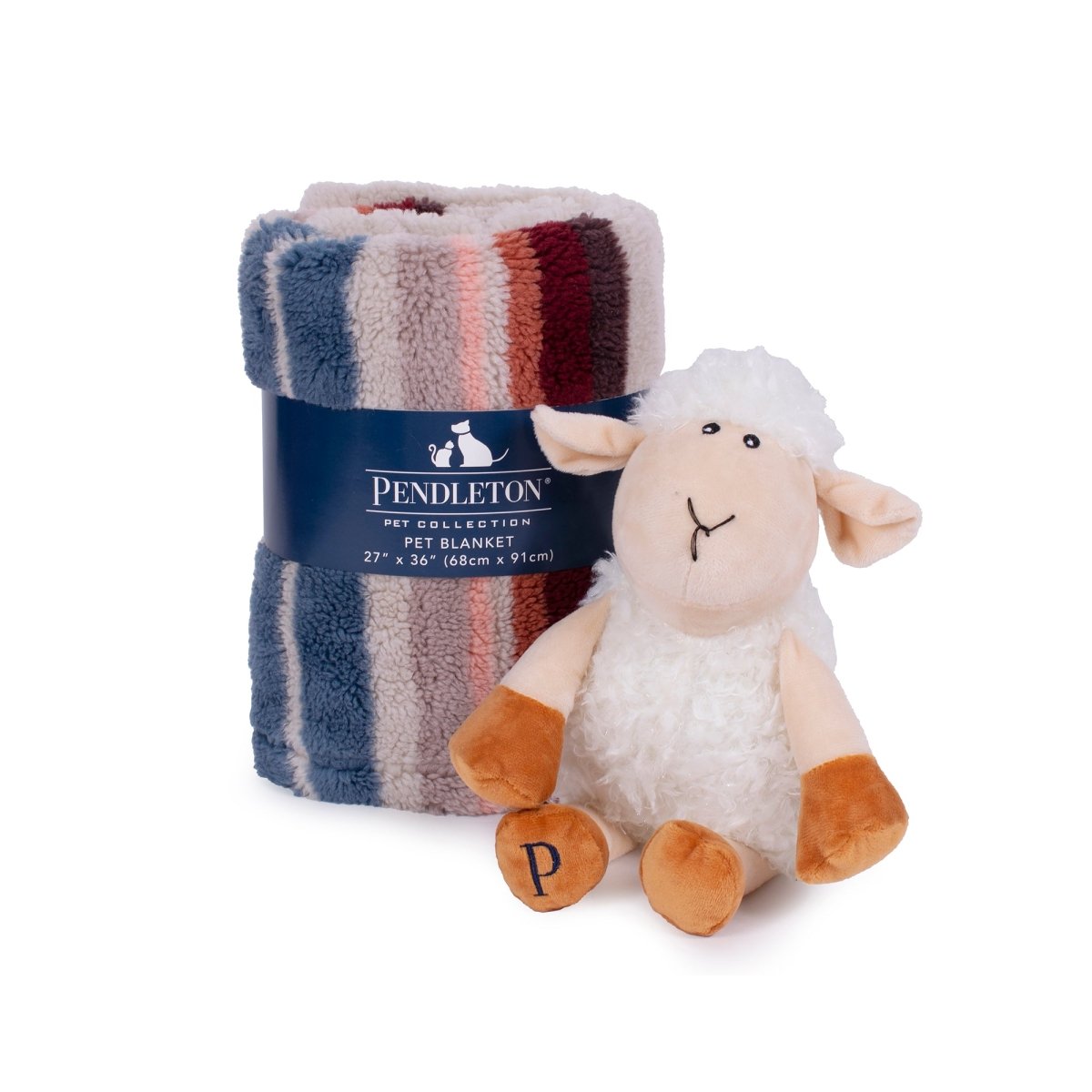 Pendleton Serape Rosewood Berber Pet Throw + Lamb Gift Set