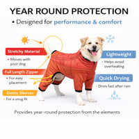 Pet Life ® 'Aura-Vent' Lightweight 4-Season Stretch and Quick-Dry Full Body Dog Jacket