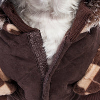Pet Life ® 'Aygyle Style' 3M Insulated Designer Patterned Suede Dog Coat w/ Removable Hood