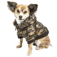 Pet Life ® Classic Metallic Fashion 3M Insulated Dog Coat Parka  w/ Removable Hood