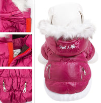 Pet Life ® Classic Metallic Fashion 3M Insulated Dog Coat Parka  w/ Removable Hood