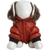 Pet Life ® Classic Metallic Fashion 3M Insulated Dog Coat Parka  w/ Removable Hood
