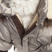 Pet Life ® Classic Metallic Fashion 3M Insulated Dog Coat Parka  w/ Removable Hood