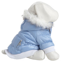 Pet Life ® Classic Metallic Fashion 3M Insulated Dog Coat Parka  w/ Removable Hood