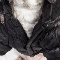 Pet Life ® Classic Metallic Fashion 3M Insulated Dog Coat Parka  w/ Removable Hood
