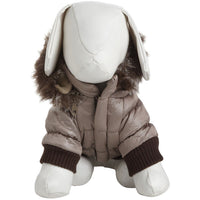 Pet Life ® Classic Metallic Fashion 3M Insulated Dog Coat Parka  w/ Removable Hood