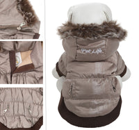 Pet Life ® Classic Metallic Fashion 3M Insulated Dog Coat Parka  w/ Removable Hood